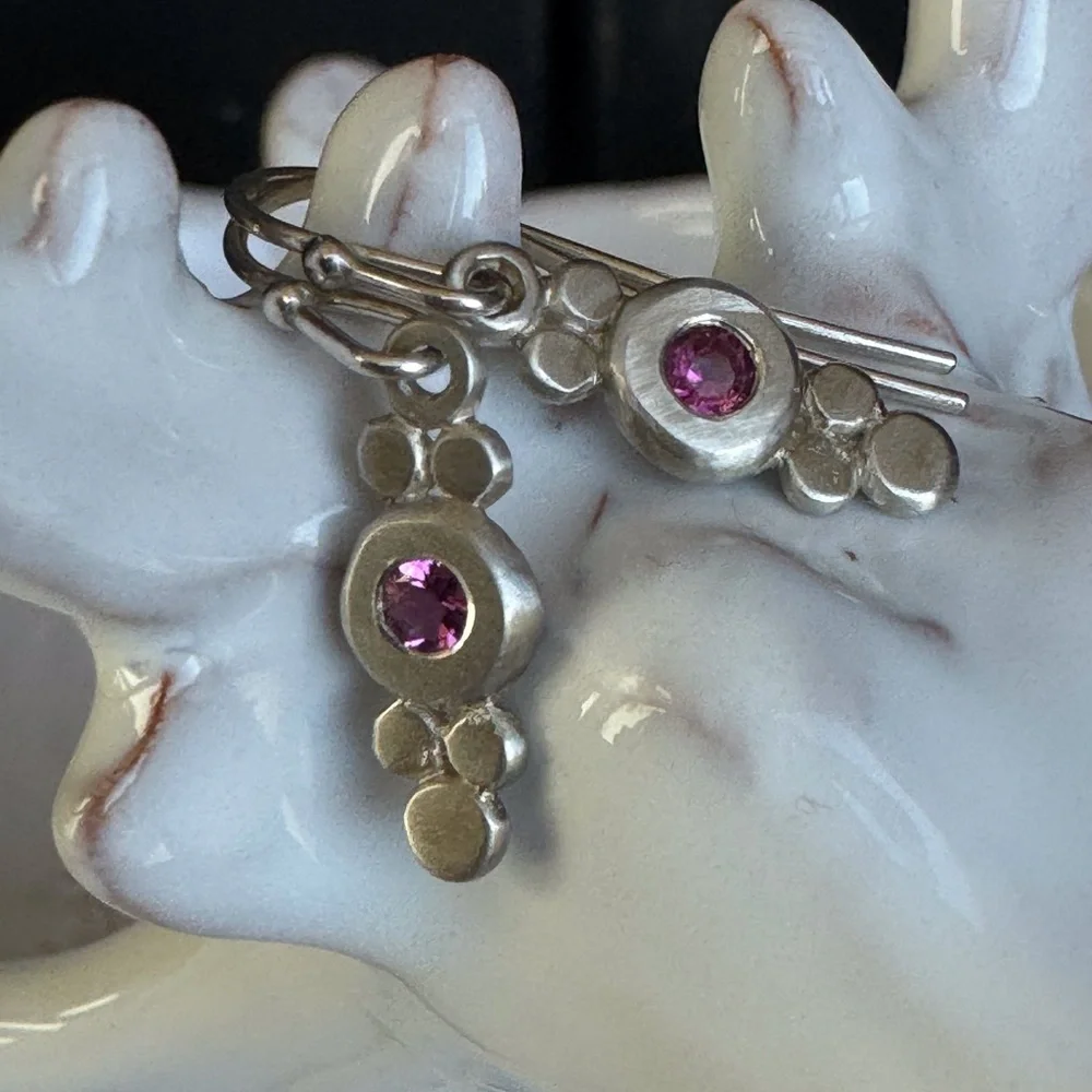 Pink Tourmaline Earrings SS-NWOT